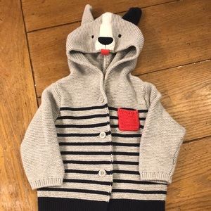 Baby gap puppy on hood sweater